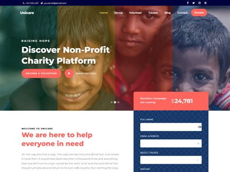free charity website templates in html|Free Nonprofit Website Template Download .